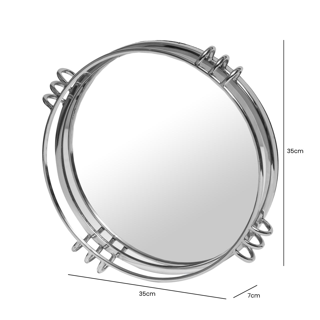 35cm Chrome And Mirror Tray