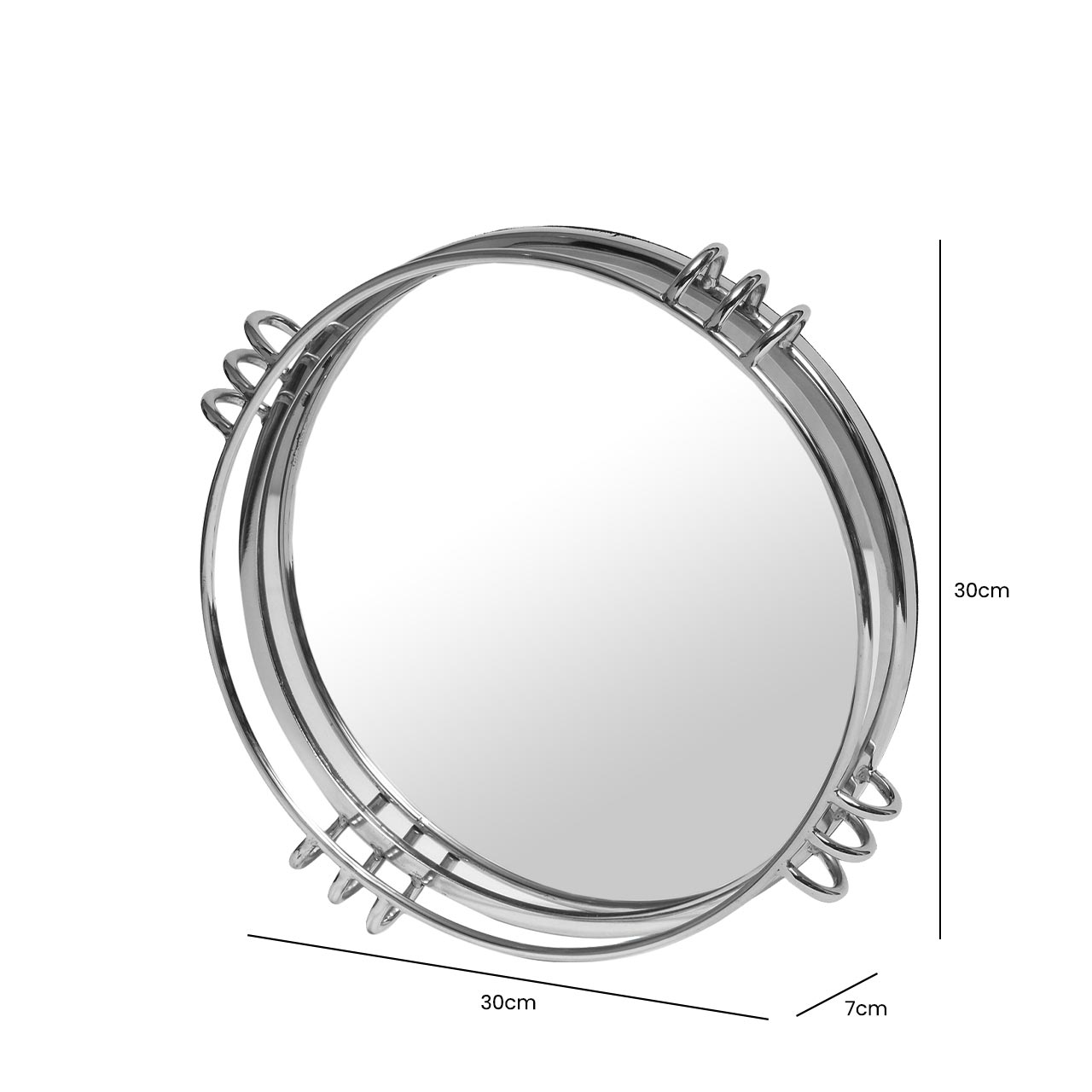 30cm Chrome And Mirror Tray