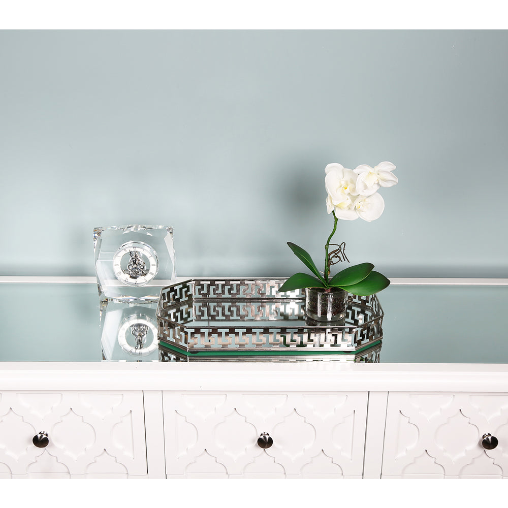 40cm Ariana Chrome and Mirror Tray