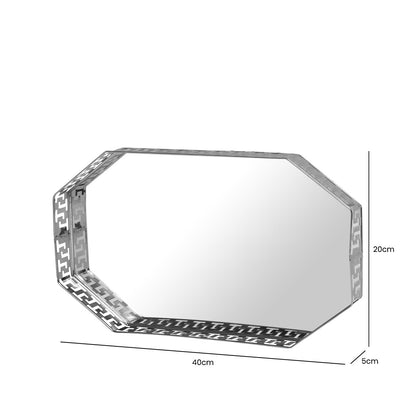 40cm Ariana Chrome And Mirror Tray