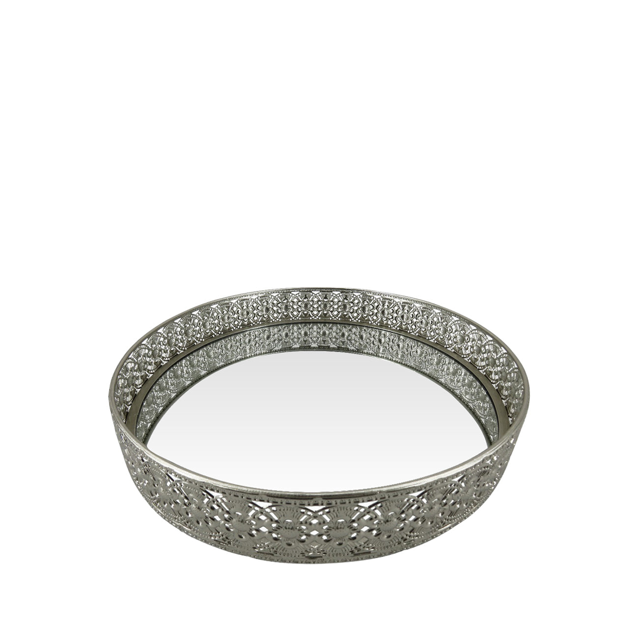 30cm Lattice Nickel And Mirror Tray