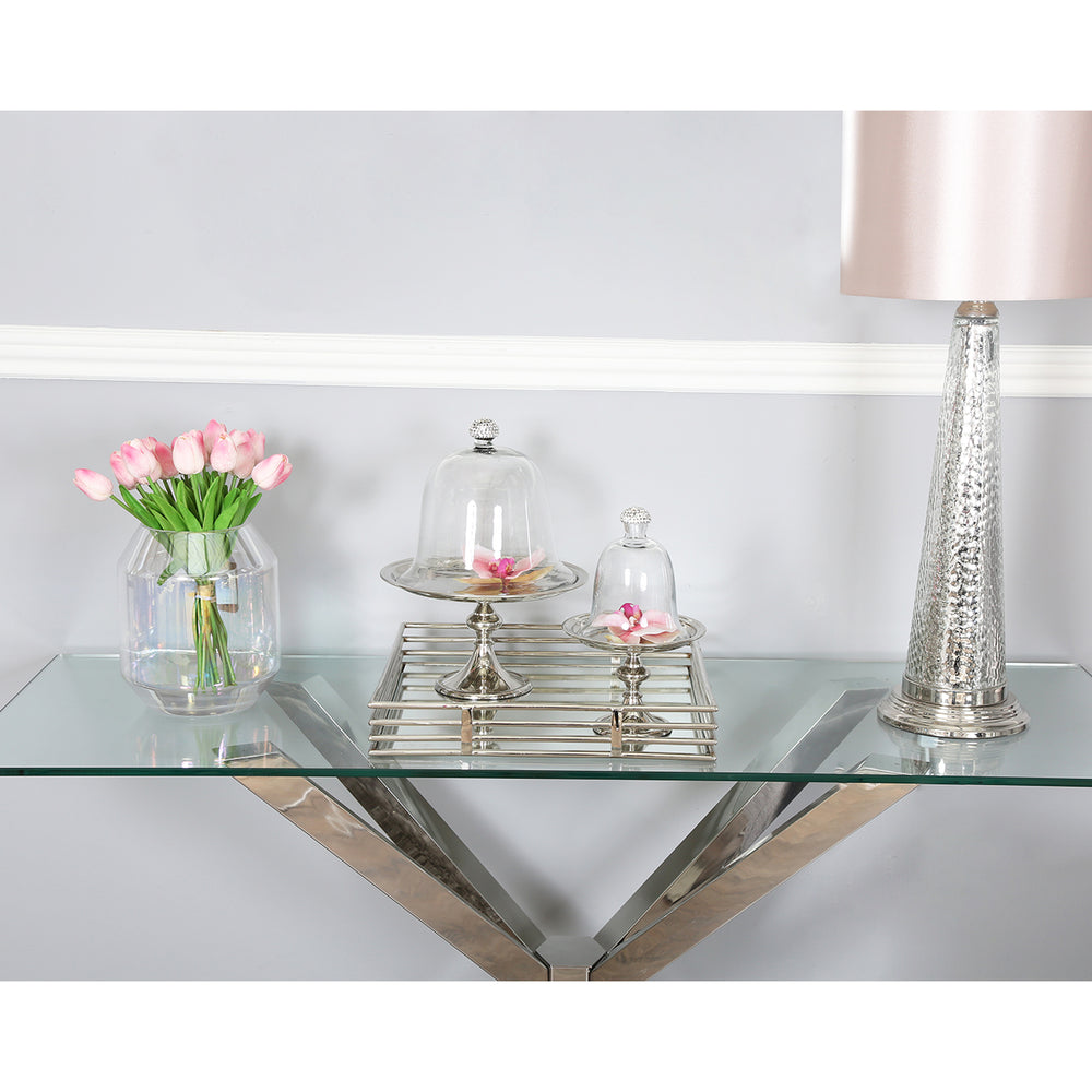 40cm Chrome and Mirror Tray