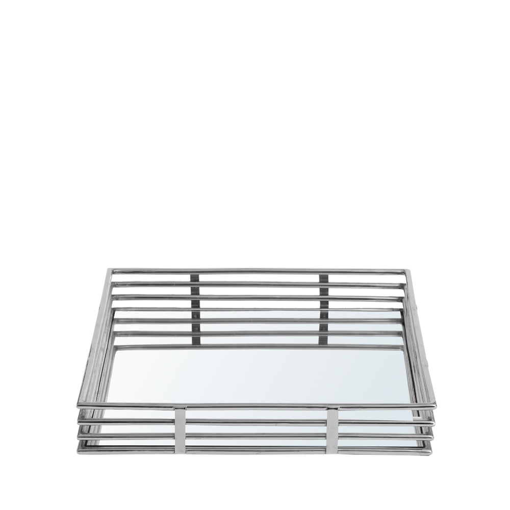 35cm Chrome and Mirror Tray