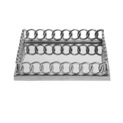 40cm Chain Link Tray Chrome And Mirror