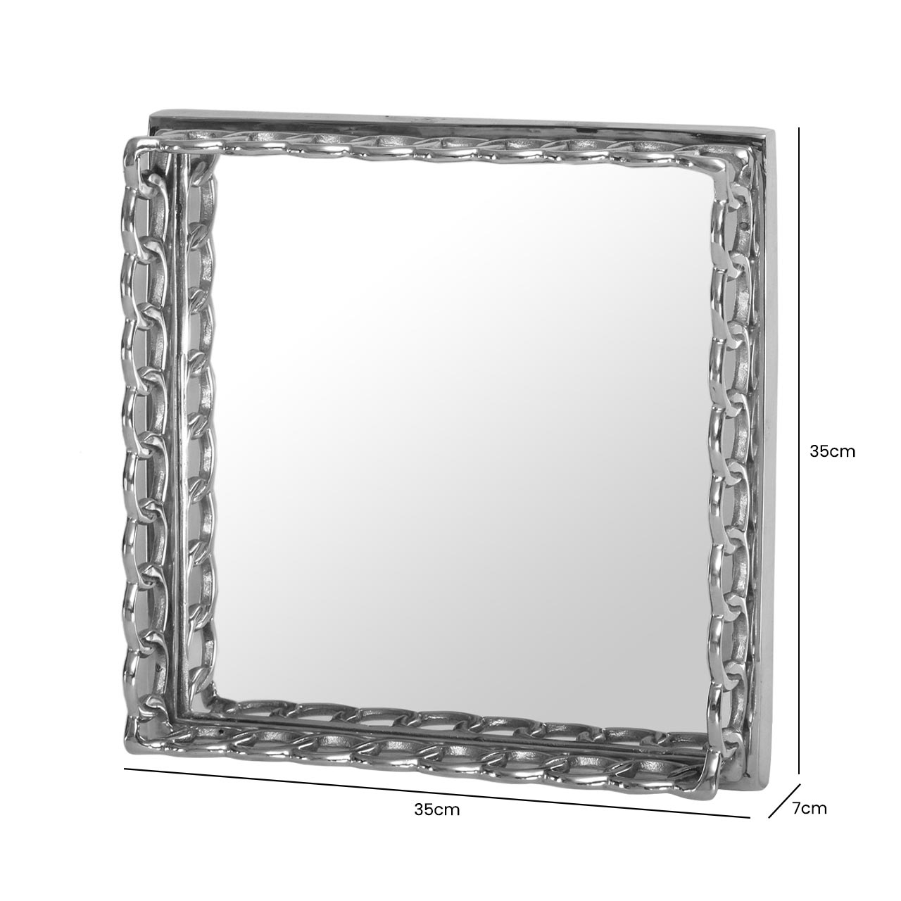 35cm Chain Link Tray Chrome And Mirror