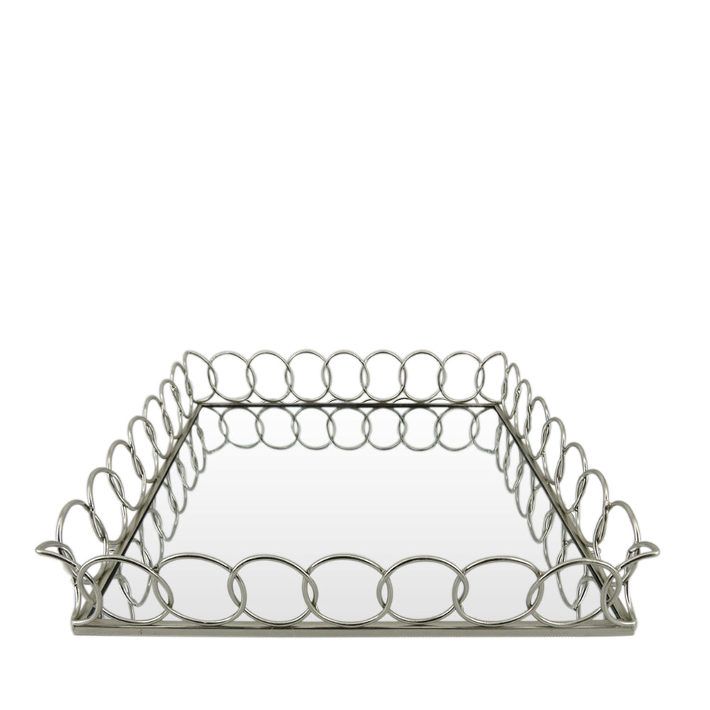 40cm Chain Link Tray Chrome and Mirror