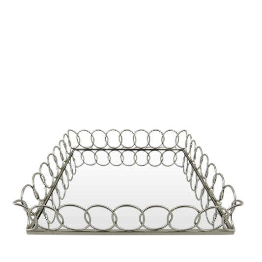 40cm Chain Link Tray Chrome And Mirror