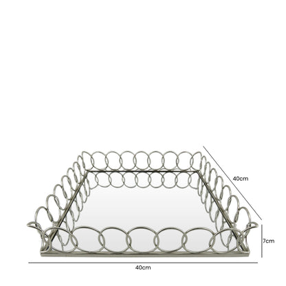 40cm Chain Link Tray Chrome And Mirror