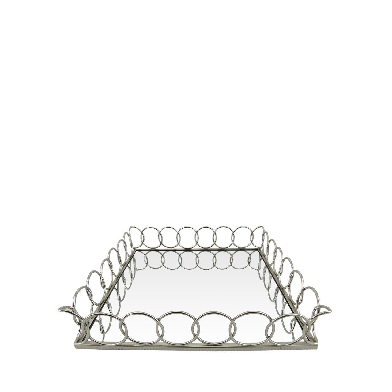 35cm Chain Link Tray Chrome And Mirror