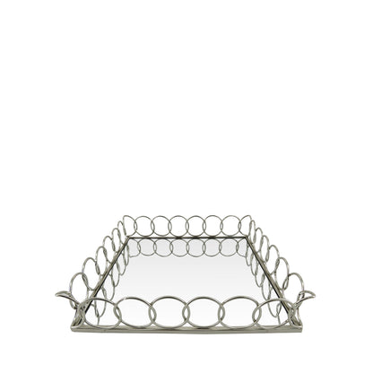 35cm Chain Link Tray Chrome And Mirror