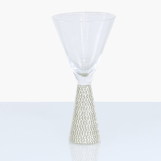 Milano Wine Glass Diamante Stem Silver