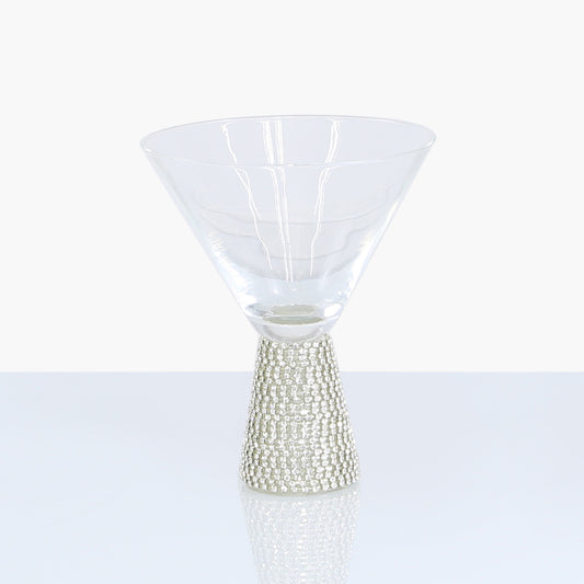 Milano Martini Glass Diamante Stem Silver