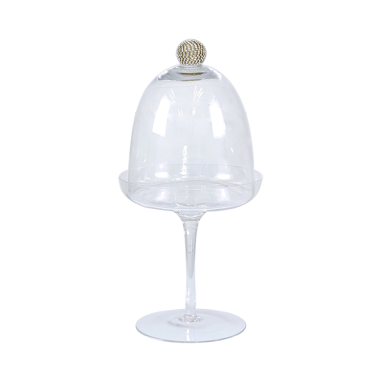 Milano 34cm Cake Dome Clear Gold