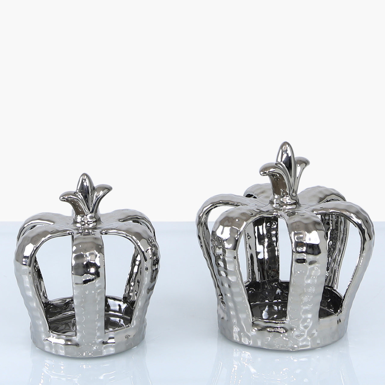 17cm Crown Decoration And Tealight Holder Silver