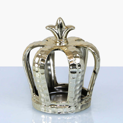 14.5cm Crown Decoration And Tealight Holder Gold