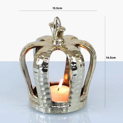 14.5cm Crown Decoration And Tealight Holder Gold