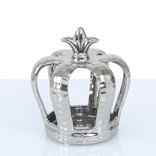 14.5cm Crown Decoration And Tealight Holder Silver