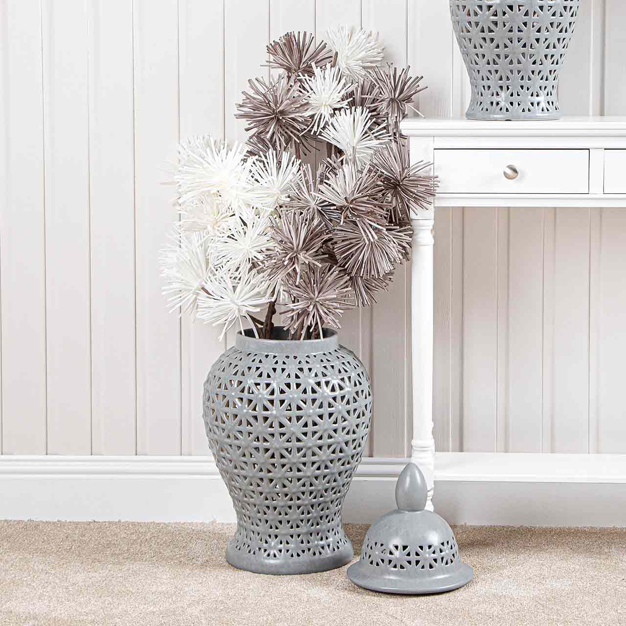 64cm Ginger Jar Matte Grey