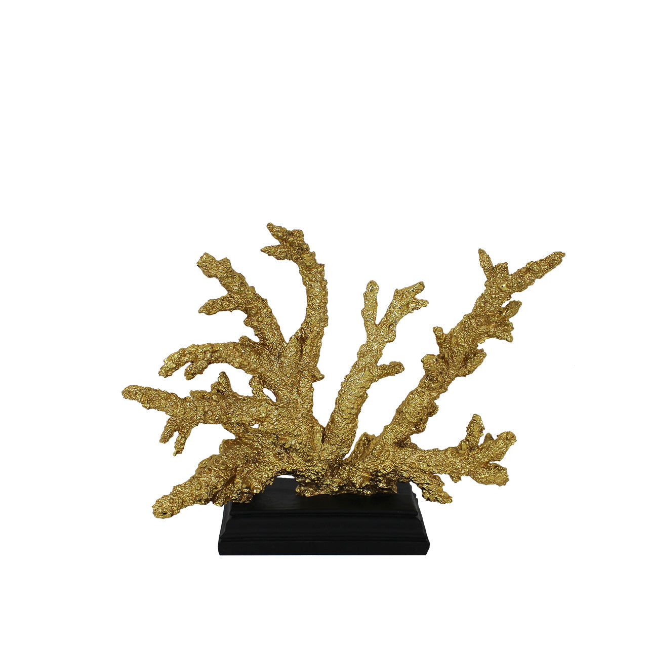 23.5cm Coral Decoration Gold Black Stand