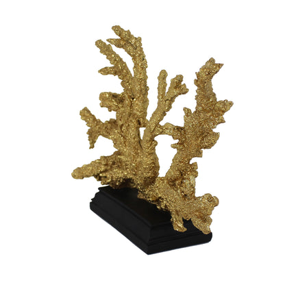 23.5cm Coral Decoration Gold Black Stand