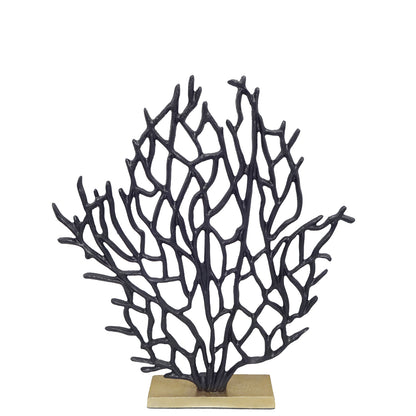 43cm Tree Sculpture Black Gold Base