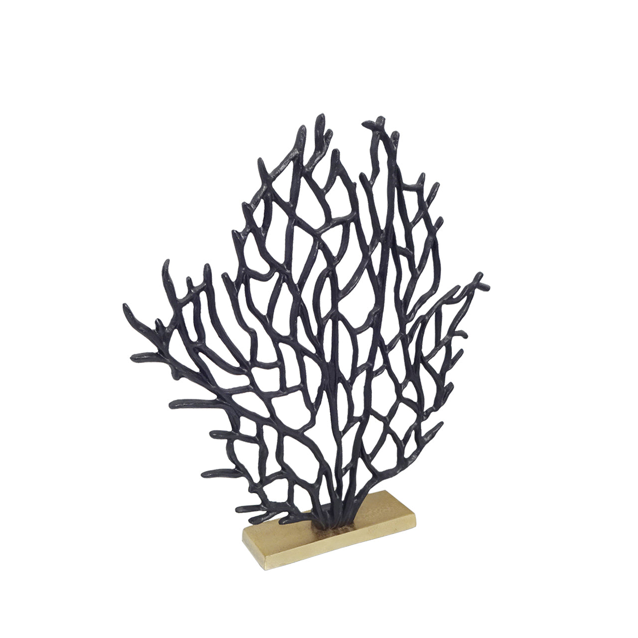 43cm Tree Sculpture Black Gold Base