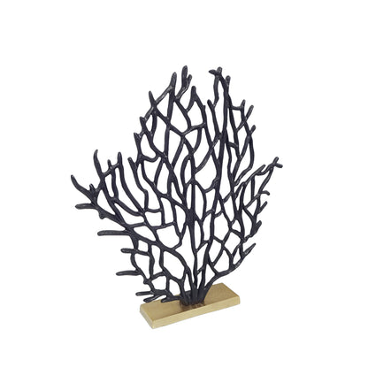 43cm Tree Sculpture Black Gold Base