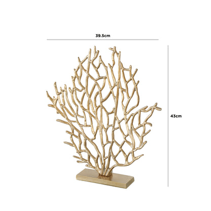 43cm Tree Sculpture Gold