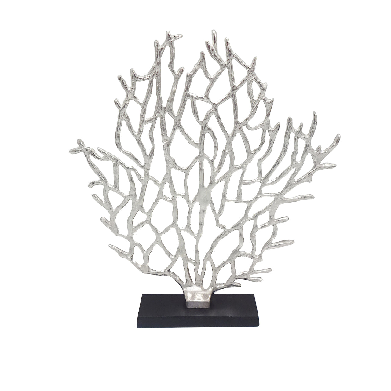 43cm Tree Sculpture Nickel Black Base