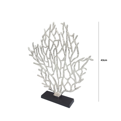 43cm Tree Sculpture Nickel Black Base