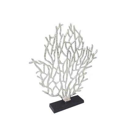 43cm Tree Sculpture Nickel Black Base