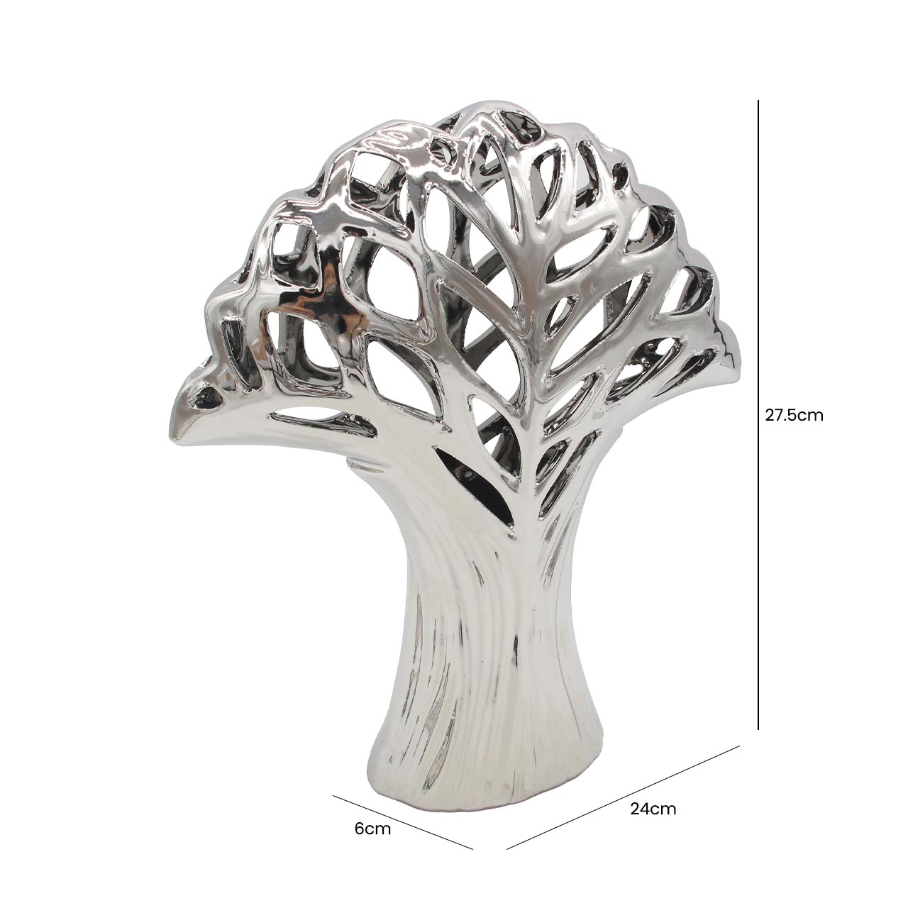 27.5cm Tree Sculpture Silver