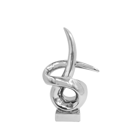 25cm Twist Sculpture Silver