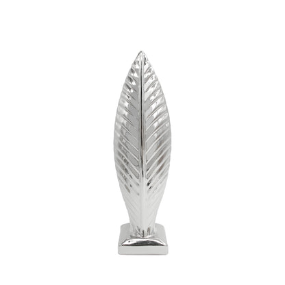 30cm Leaf Sculpture Silver