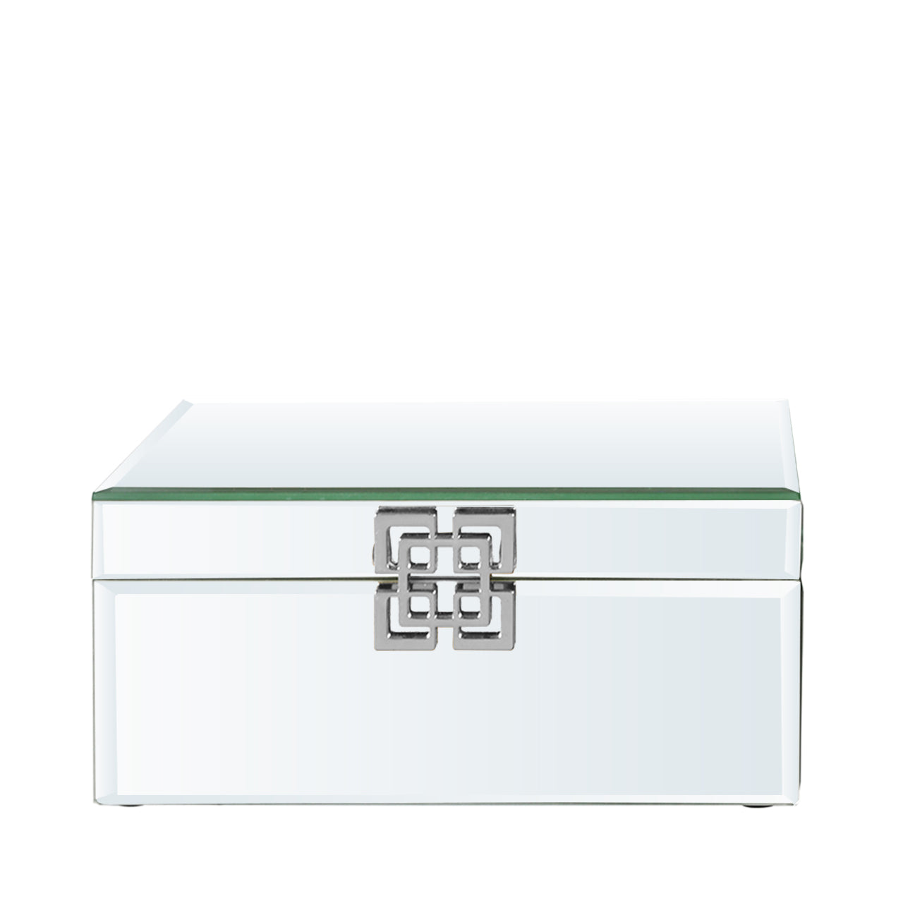 26cm Mirror Jewellery Box Chrome Clasp