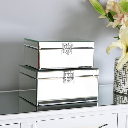 26cm Mirror Jewellery Box Chrome Clasp