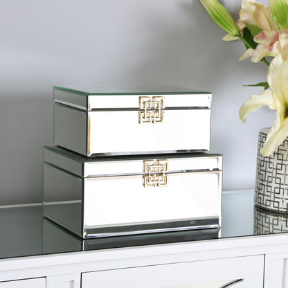 23cm Mirror Jewellery Box Chrome Clasp