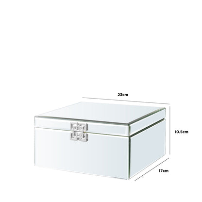 23cm Mirror Jewellery Box Chrome Clasp