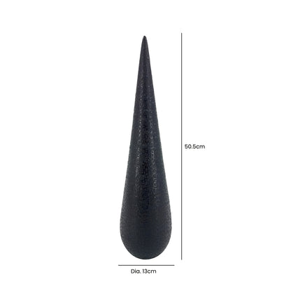 50.5cm Black Textured Cone Decoration