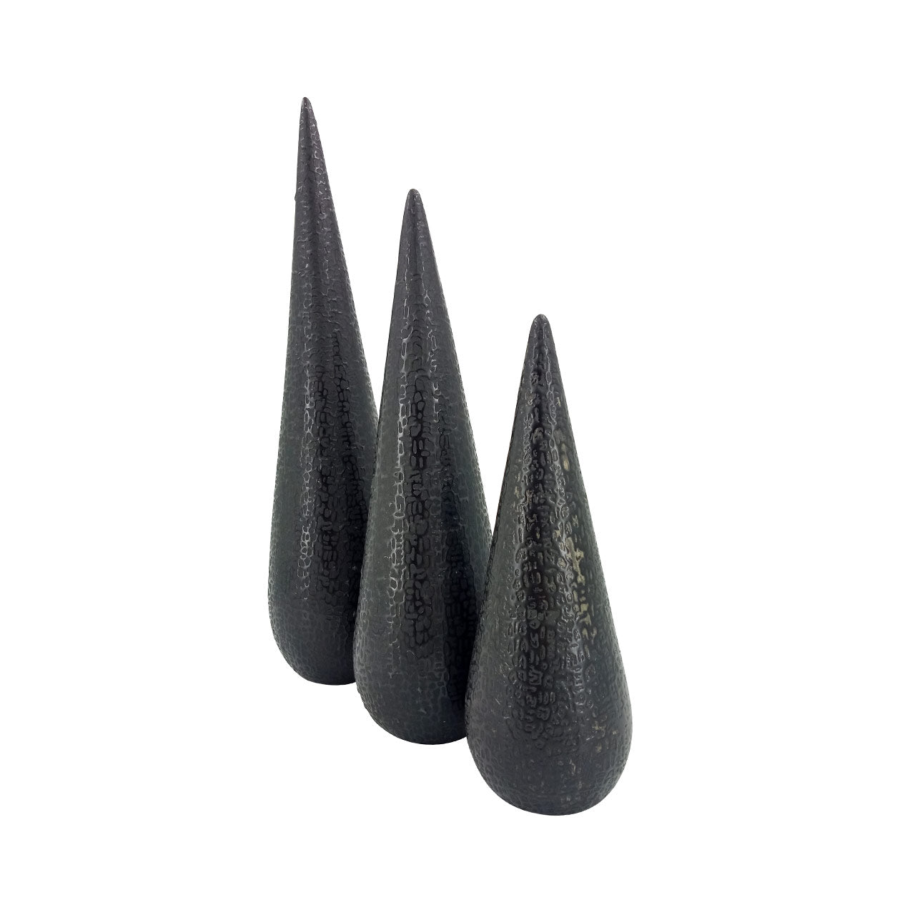 50.5cm Black Textured Cone Decoration