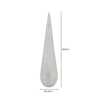 50.5cm Silver Textured Cone Decoration