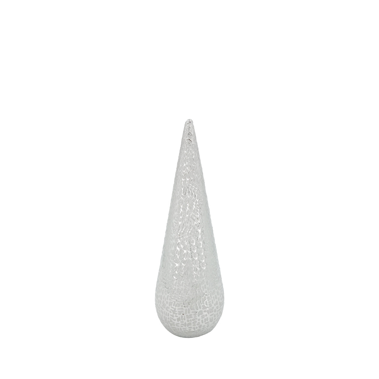 30cm Silver Textured Cone Decoration