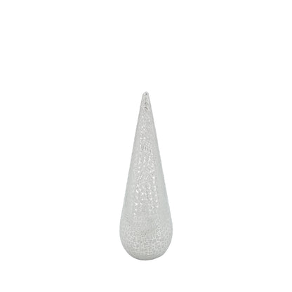 30cm Silver Textured Cone Decoration