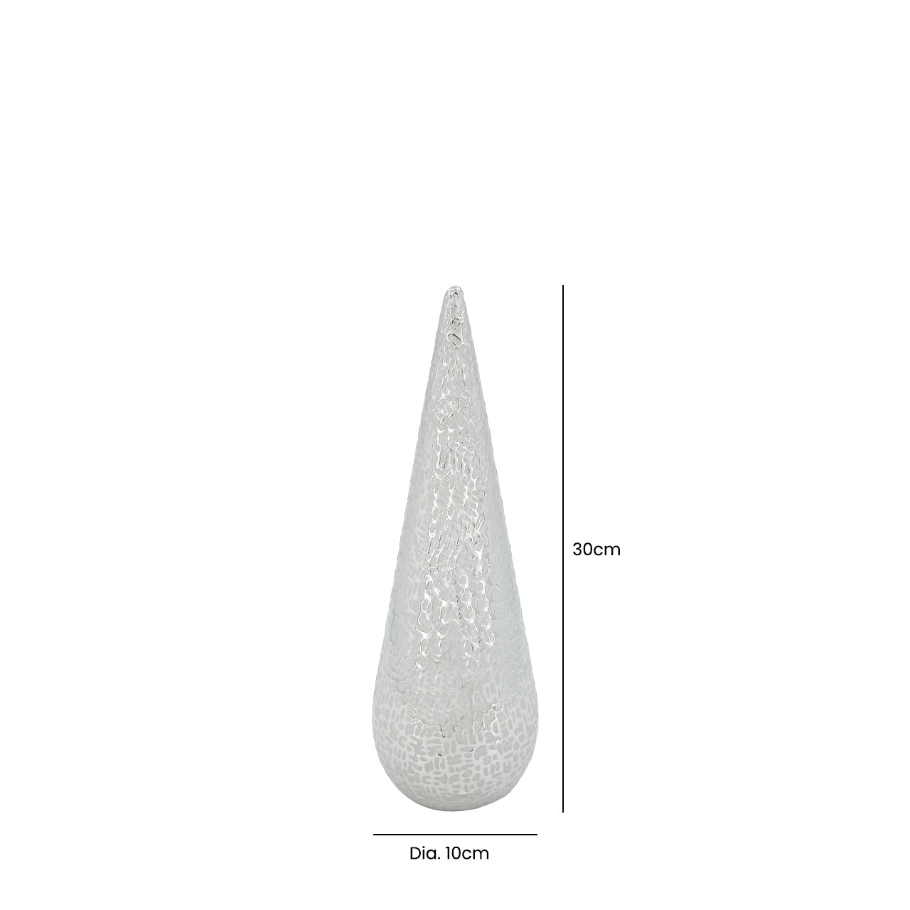 30cm Silver Textured Cone Decoration