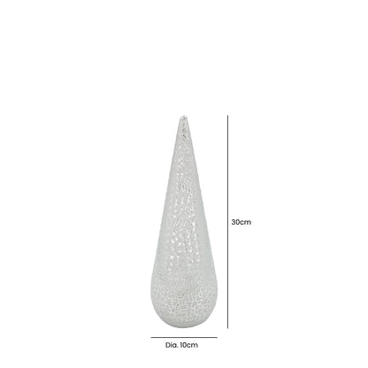 30cm Silver Textured Cone Decoration