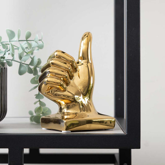 16cm Gold Thumbs Up Sign Sculpture