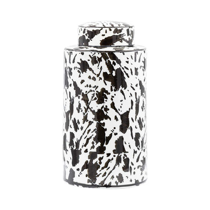 30cm Black and White Abstract Design Ginger Jar