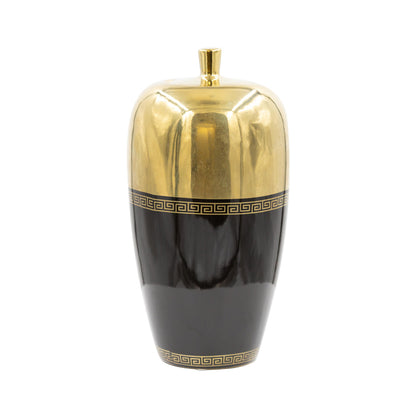 25cm Black and Gold Ginger Jar