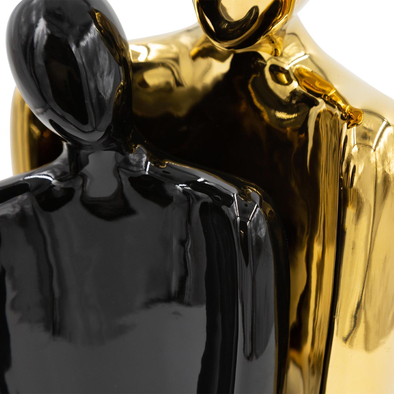 25cm Couple Sculpture Gold and Black