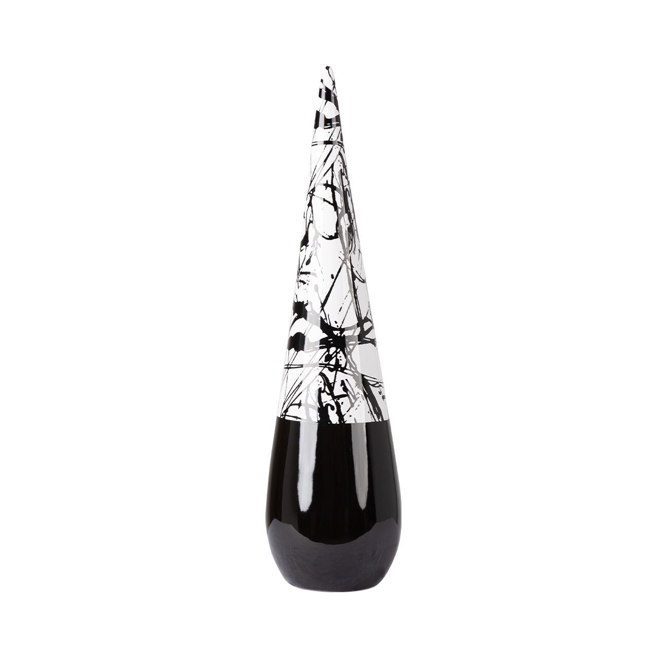 50.5cm Black and White Splash Cone Decoration